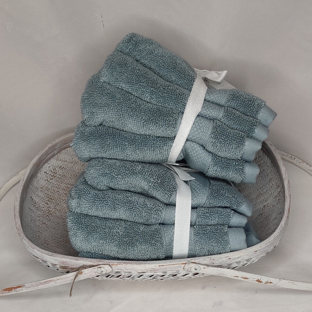 SOLD OUT UGG 4 pc Pasha Organic Cotton Blue Succulent Wash Cloth Set - Picture 9 of 12